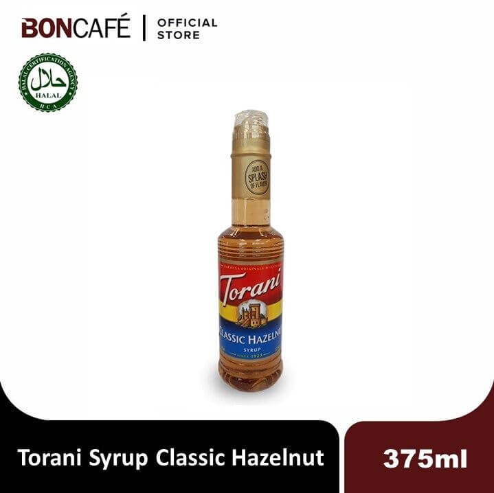 Torani Classic Hazelnut Syrup 375ml Plastic Bottle with Pour Spout