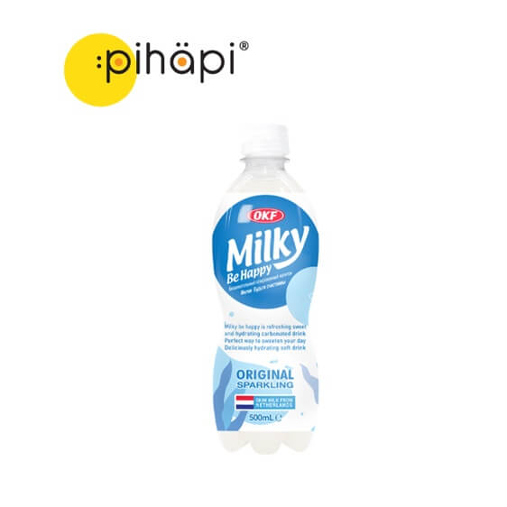 [IMPORTED FROM KOREA | SKIM MILK FROM NETHERLANDS] 500ML OKF Milky Be Happy Original Sparking Milky Soda | 韩国进口OKF碳酸风味饮料