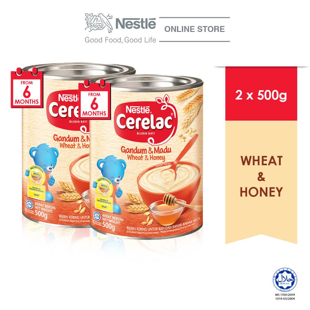 NESTLE CERELAC Wheat Honey Infant Cereal Tin 500g x2 tins