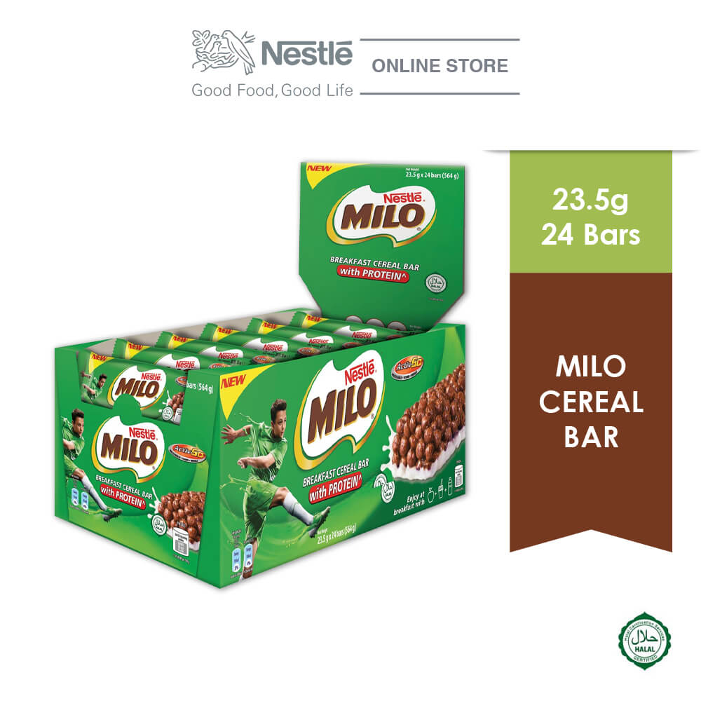NESTLE Milo Breakfast Cereal Bar 24 Bars 23.5g Each