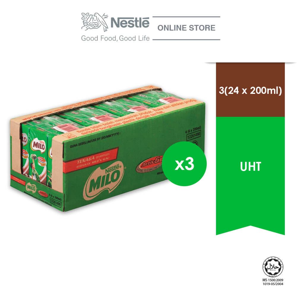 Nestle MILO® Active-Go Chocolate Malt RTD 6x200ml, x12 clusters