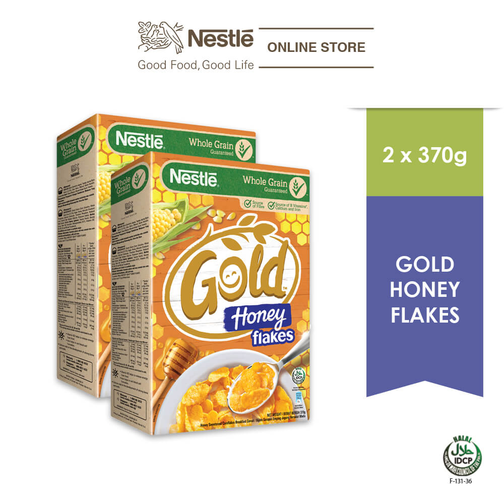 Nestle Gold Honey Flakes 370g x 2 Box 