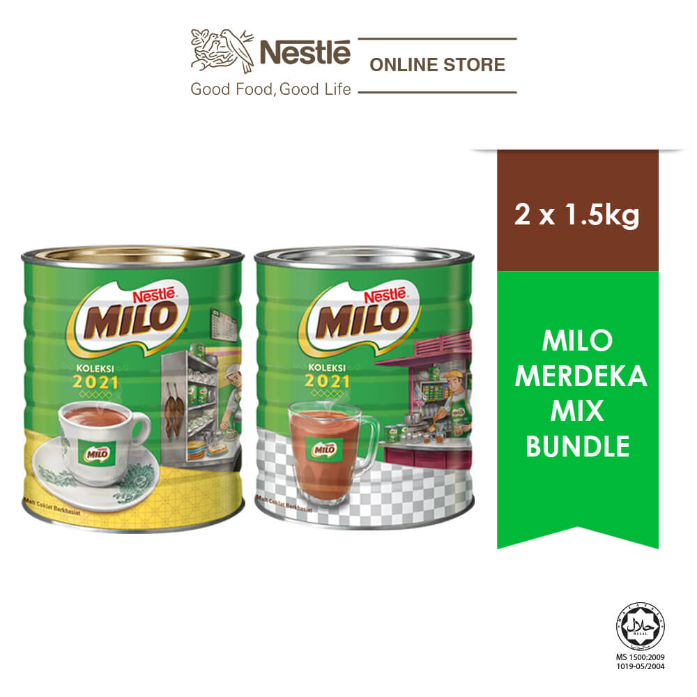 Nestle MILO Merdeka 1.5kg Limited Edition x2 Tins - Kopitiam & Warung Design