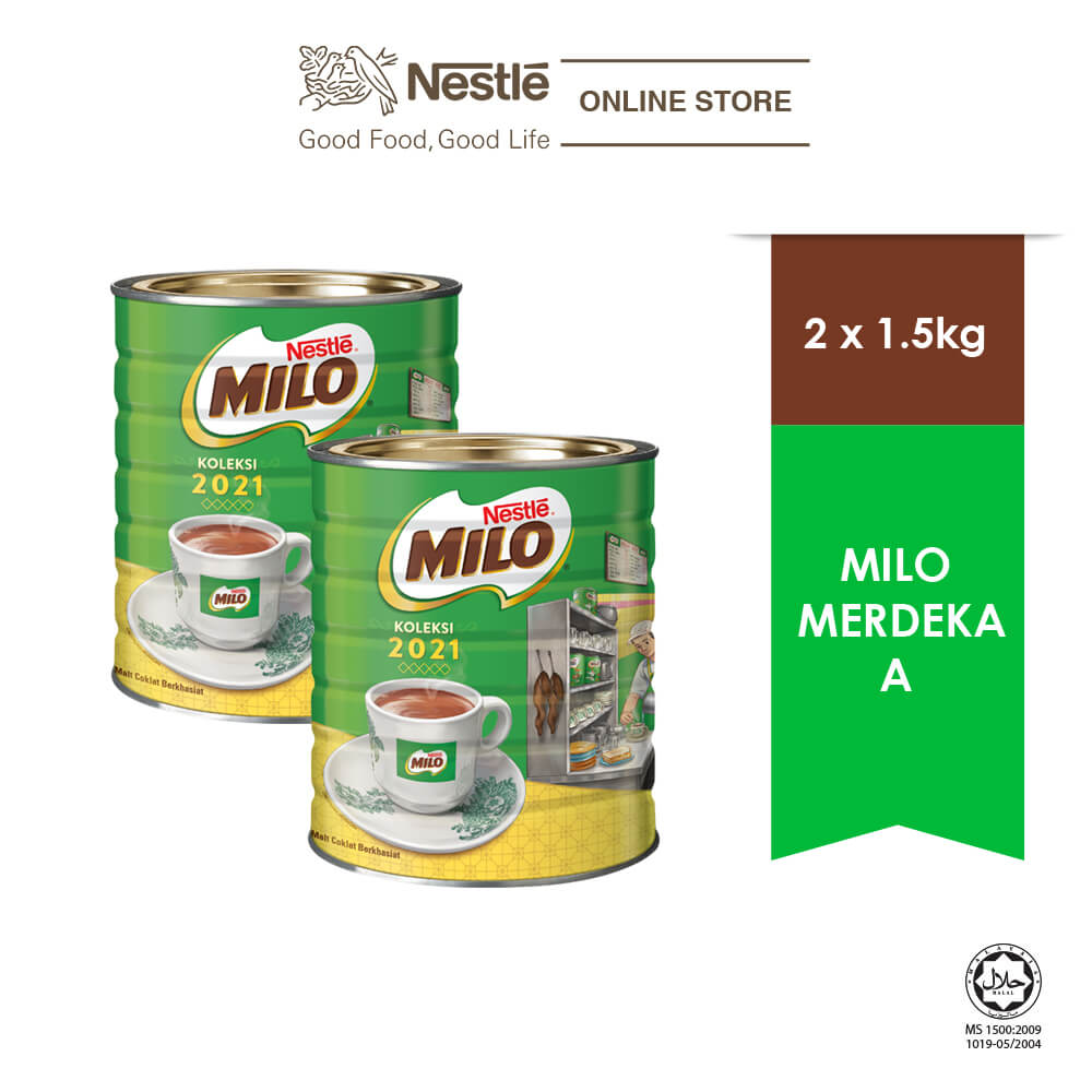 Nestle MILO Merdeka 1.5kg Limited Edition x2 Tins - Kopitiam Design