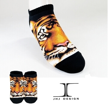 【JHJ DESIGN】3D動物系列 老虎 船襪/隱形襪/短襪/綿襪/針織襪/動物襪