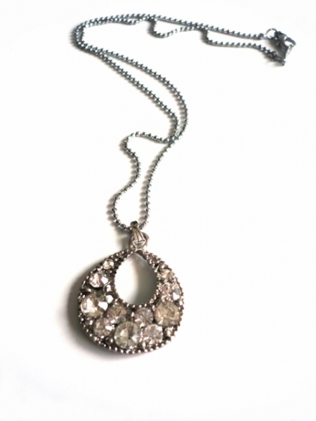 Sterling Silver Cubic Zirconia Teardrop-shaped Pendant Necklace