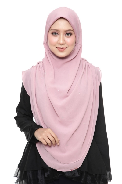 TUDUNG HURUN AIN (XL) DUSTY PINK