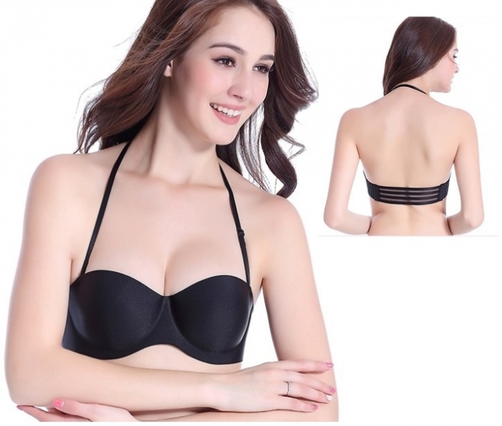 Strapless Invisible Clear Strap Multiway Convertible Push Up Bra