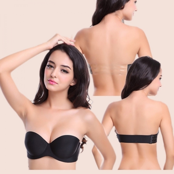 Strapless Invisible Clear Strap Multiway Convertible Push Up Bra