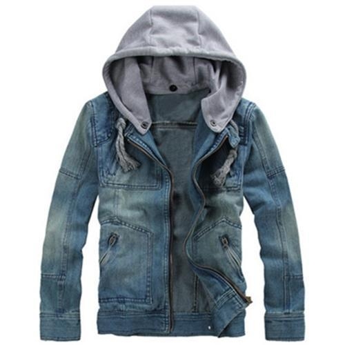 blue hooded denim jacket