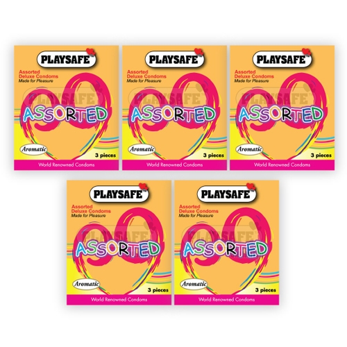 Playsafe Assorted Condom 3\'S (PROMO PACKS 5 Packs in 1) Kondom Lubricated Superthin