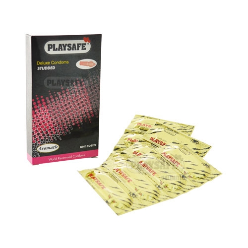 Playsafe Studded Condom Set 12\'s Kondom Lubricated Superthin