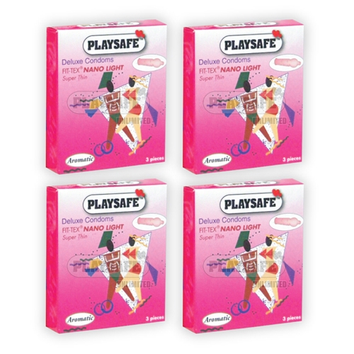 PLAYSAFE FIT-TEX 002 - 3\'S (4 Packs in 1) Kondom Lubricated Superthin
