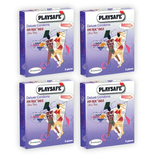 Playsafe Fit-Tex 003 - 3\'S (4 Packs in 1) Kondom Lubricated Superthin