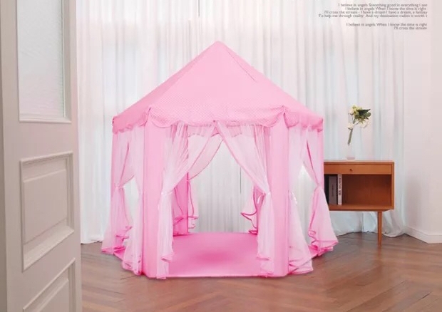 Indoor/Outdoor Pink Pentagon Tent