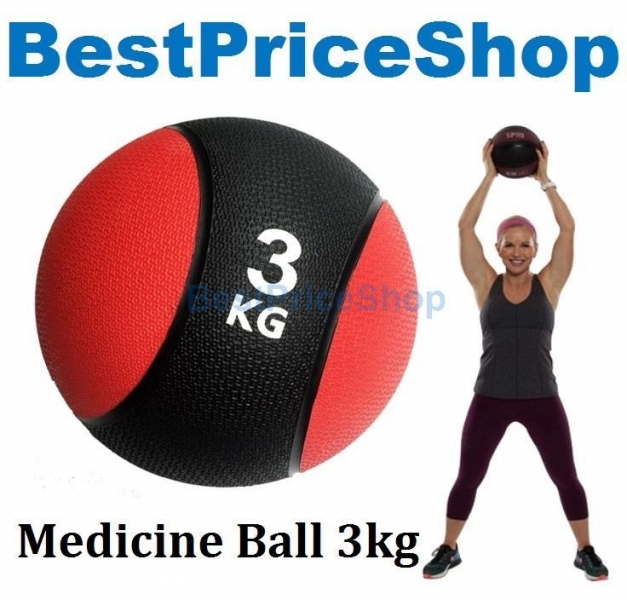 3kg Rubber Gravity Fitness Exercise Medicine Ball Gym Muscle Balls