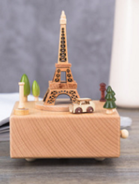PARIS TOWER MUSICAL BOX WOODEN NEW GREAT DETAIL