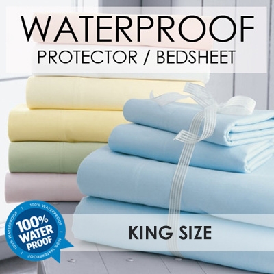 Waterproof Fitted Bedsheet / Mattress Protector / 防水床单 / Waterproof Bedsheet / Waterproof Protector / Size King