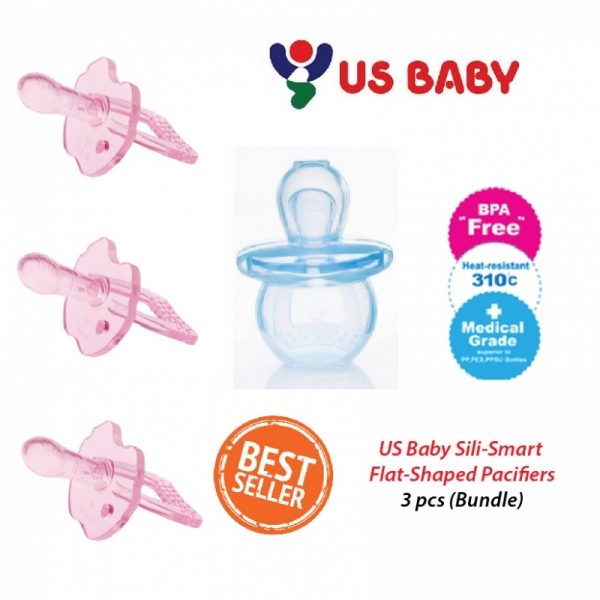US Baby Sili-Smart Flat Shape Pacifier with case (S)