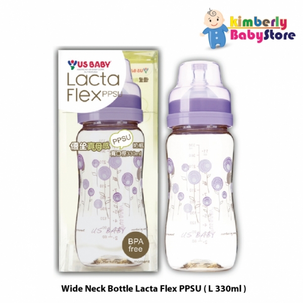US Baby Lacta Flex PPSU Wide Neck Bottle - L330ml