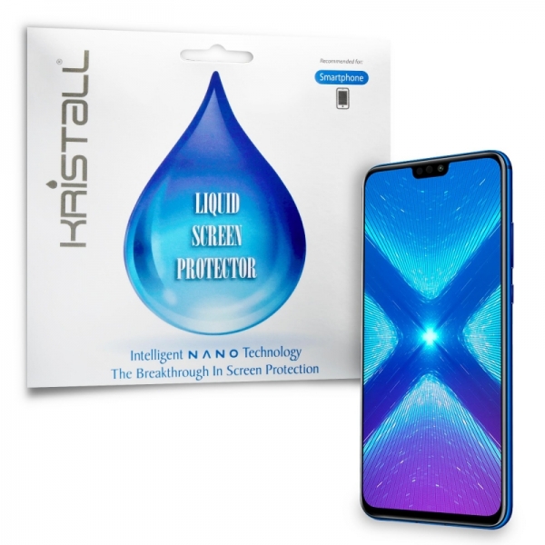 Honor 8X Screen Protector - Kristall® Nano Liquid Coating Screen Protector for Huawei Honor 8X Android Smartphone (Bubble-FREE Screen Protector, Curved Edge-to-Edge Full Coverage Coating, Super Hydrophobic, 9H Pencil Hardness)