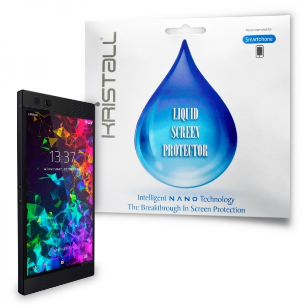 Razer Phone 2 Screen Protector - Kristall® Nano Liquid Coating Screen Protector for Razer Phone, Razer 2 Phone Android Smartphone (Bubble-FREE Screen Protector, Curved Edge-to-Edge Full Coverage Coating, Super Hydrophobic, 9H Pencil Hardness)