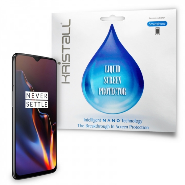 OnePlus 6T Screen Protector - Kristall® Nano Liquid Coating Screen Protector for OnePlus 6 Android Smartphone (Bubble-FREE Screen Protector, Edge-to-Edge Coverage, Super Hydrophobic, 9H Pencil Hardness, Not Tempered Glass)