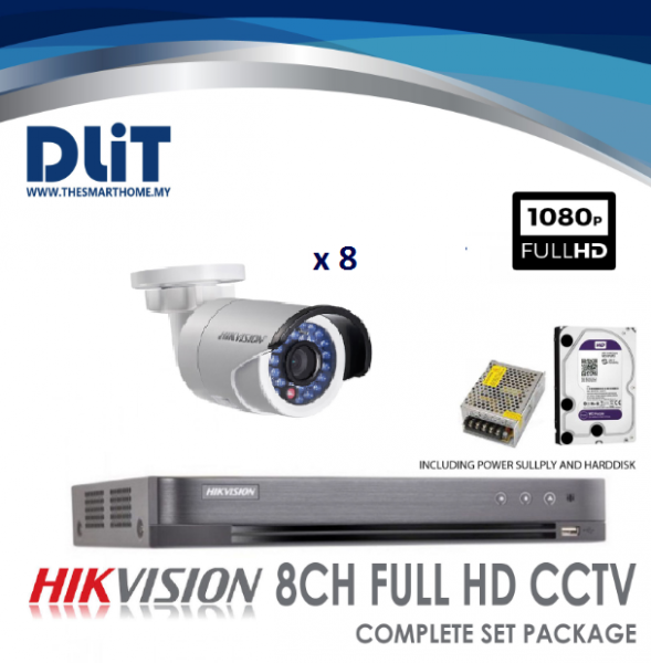 Hikvision 8CH Ultra Low-Light Analog Full HD Complete Set Package