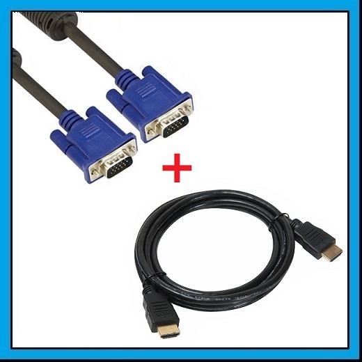 Premium High Quality 1.5m VGA Cable + HDMI Cable with Shielding