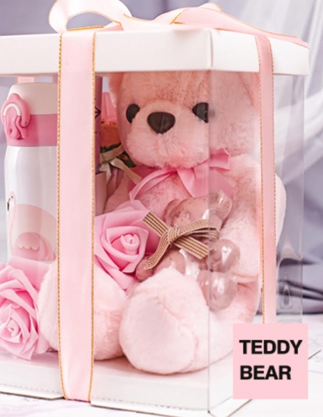 Teddy Bear with Thermos Bottle Gift Box