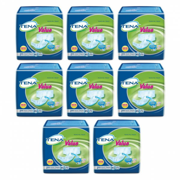 Tena Value Adult Diapers (Two Times Absorbency) - M size (8x12pcs)