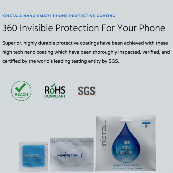 Vivo V15 Pro Screen Protector - Kristall® Nano Liquid Coating Screen Protector for vivo V15, Vivo V15 Pro Android Smartphone (Bubble-FREE Screen Protector, Edge-to-Edge Coverage, Super Hydrophobic, 9H Pencil Hardness, Not Tempered Glass)