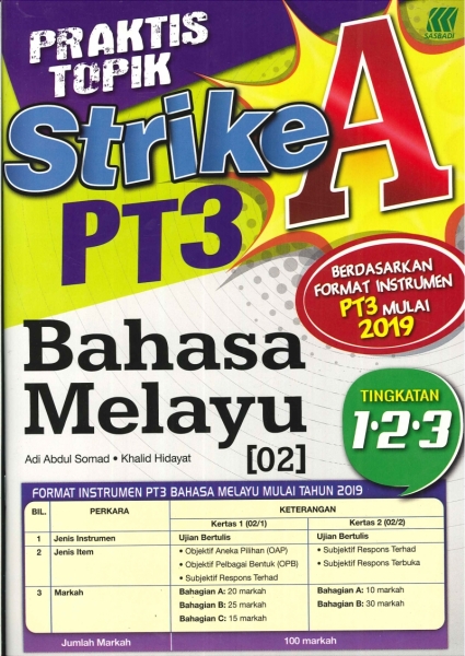 PRAKTIS TOPIK STRIKE A BAHASA MELAYU TINGKATAN 1.2.3 PT3 2019