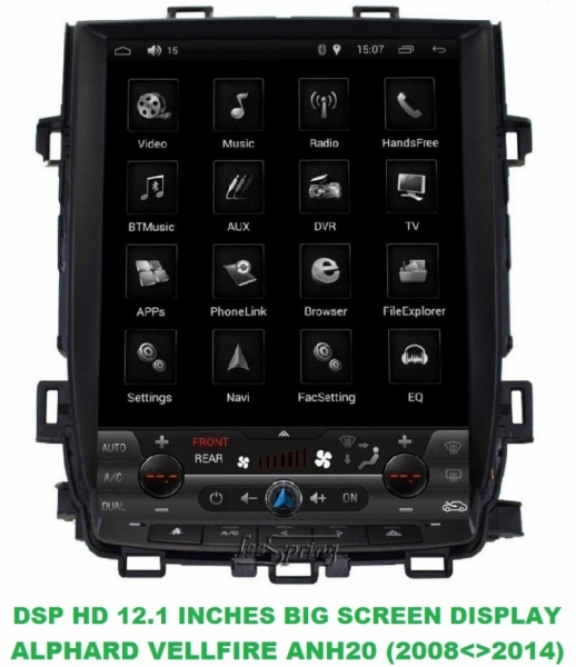 TOYOTA DSP SYSTEM VERTICAL 12.1 INCHES SCREEN MULTIMEDIA XPF ANDROID HEAD UNIT