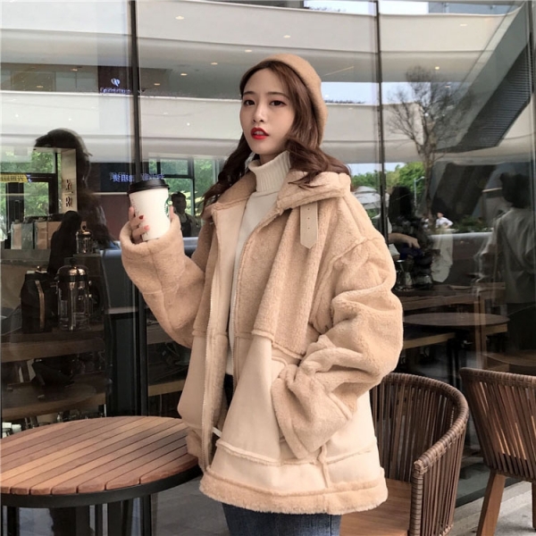 Plus Size Women Winter Jacket Cotton Wool Stand Collar Large Cutting ...