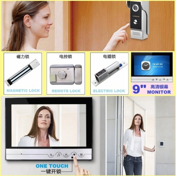 DOOR BELL 9" DISPLAY INTERCOM AND PHONE SYSTEM FOR HOUSE & OFFICE WITH MEMORY SYSTEM.