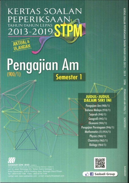 KERTAS SOALAN PEPERIKSAAN TAHUN -TAHUN LEPAS 2013-2019 