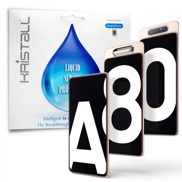 Samsung Galaxy A80 Screen Protector - Kristall® Nano Liquid Coating Screen Protector for Samsung A80, Samsung Galaxy A70 Android Smartphone (Bubble-FREE Screen Protector, Curved Edge-to-Edge Full Coverage Coating, Super Hydrophobic, 9H Pencil Hardness)