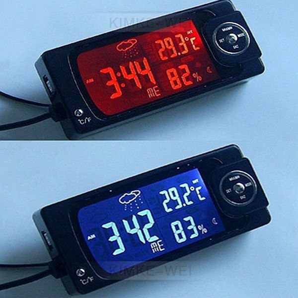 12V Car Digital LCD Display Thermometer Inside Outside Temperature