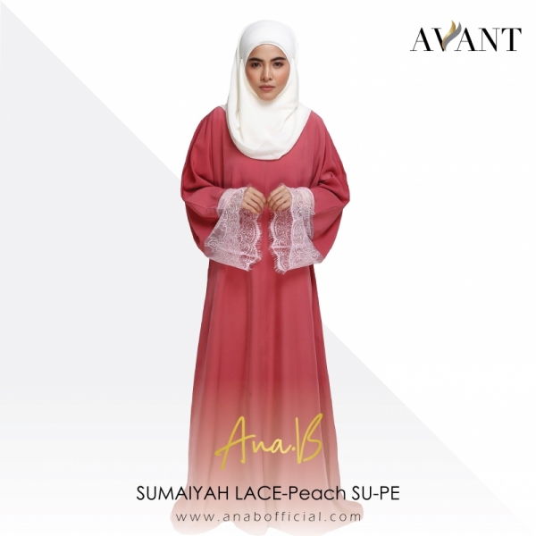 Ardell Aryana Ana B SUMAIYAH LACE-Peach SU-PE / Korean Koshibo &amp; French Lace / Abaya / jubah /