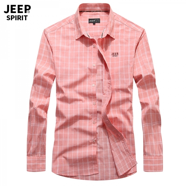 New JEEP/Jeep Spring Men's Long-Sleeved Plaid Shirt Loose Large Size Shirt Tide [PRE ORDER]