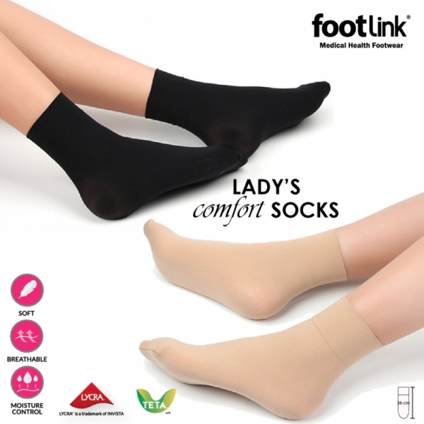Footlink Lady's Comfort Socks - Skin Color