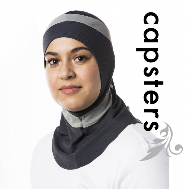 Capsters Runner Sports Hijab (Dark Grey & Light Grey)
