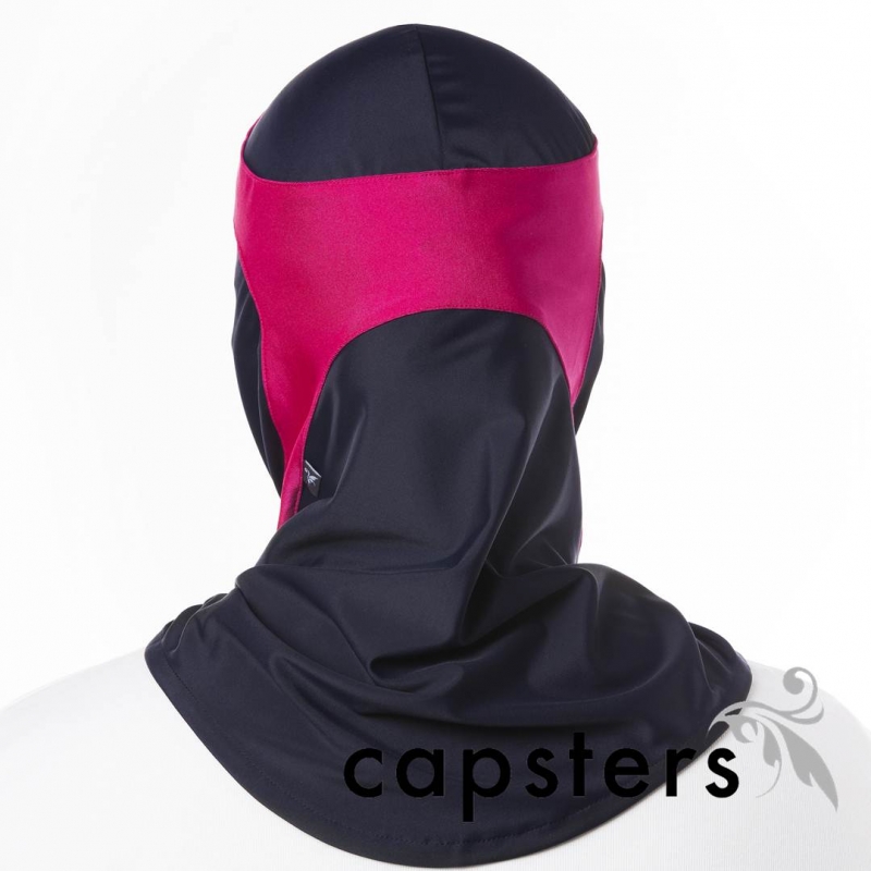 Capsters Swim Water Sports Hijab (Dark Blue & Pink)
