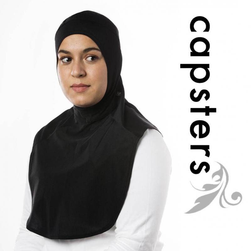 Capsters Runner Xtra Long Sports Hijab (Black)