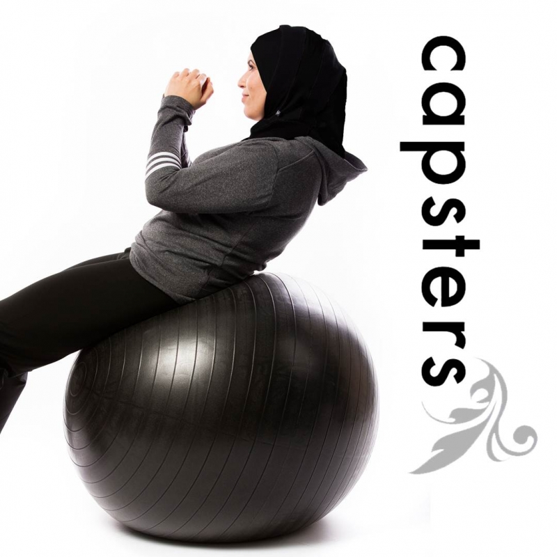 Capsters Fitness Sports Hijab (Black)