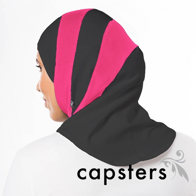 Capsters Fitness Sports Hijab (Grey & Pink)
