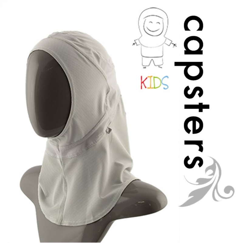 Capsters Runner Kids Sports Hijab (White)