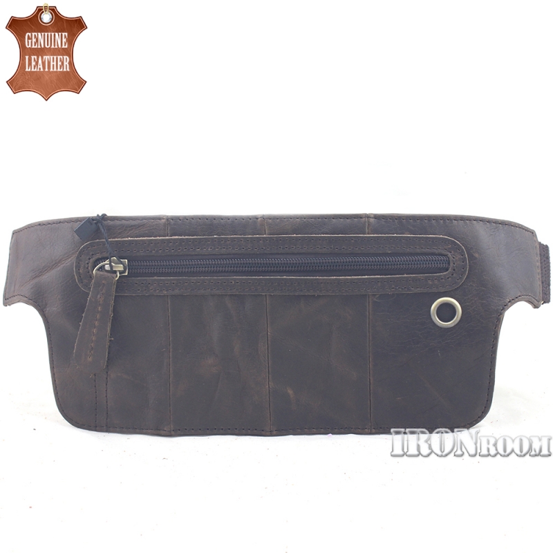 Ironroom Men's Leather Ultra Waist Pouch RQB6373