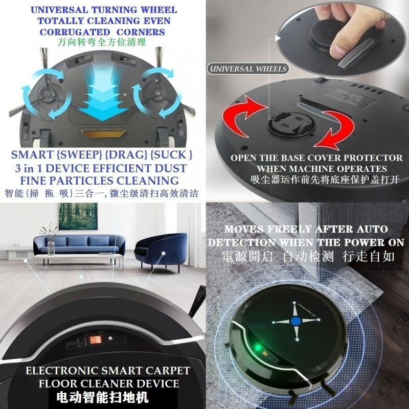 SMART AUTO CLEAN INTELLIGENT RECHARGEABLE CORDLESS ROBOT VACUUMS CLEANER